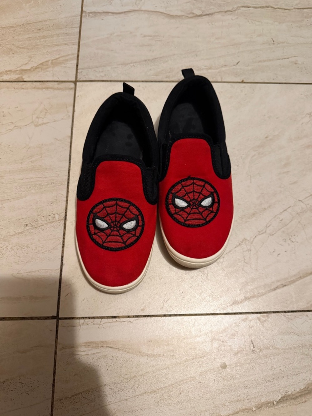 Kids Red Spider-Man Slip-On Sneakers